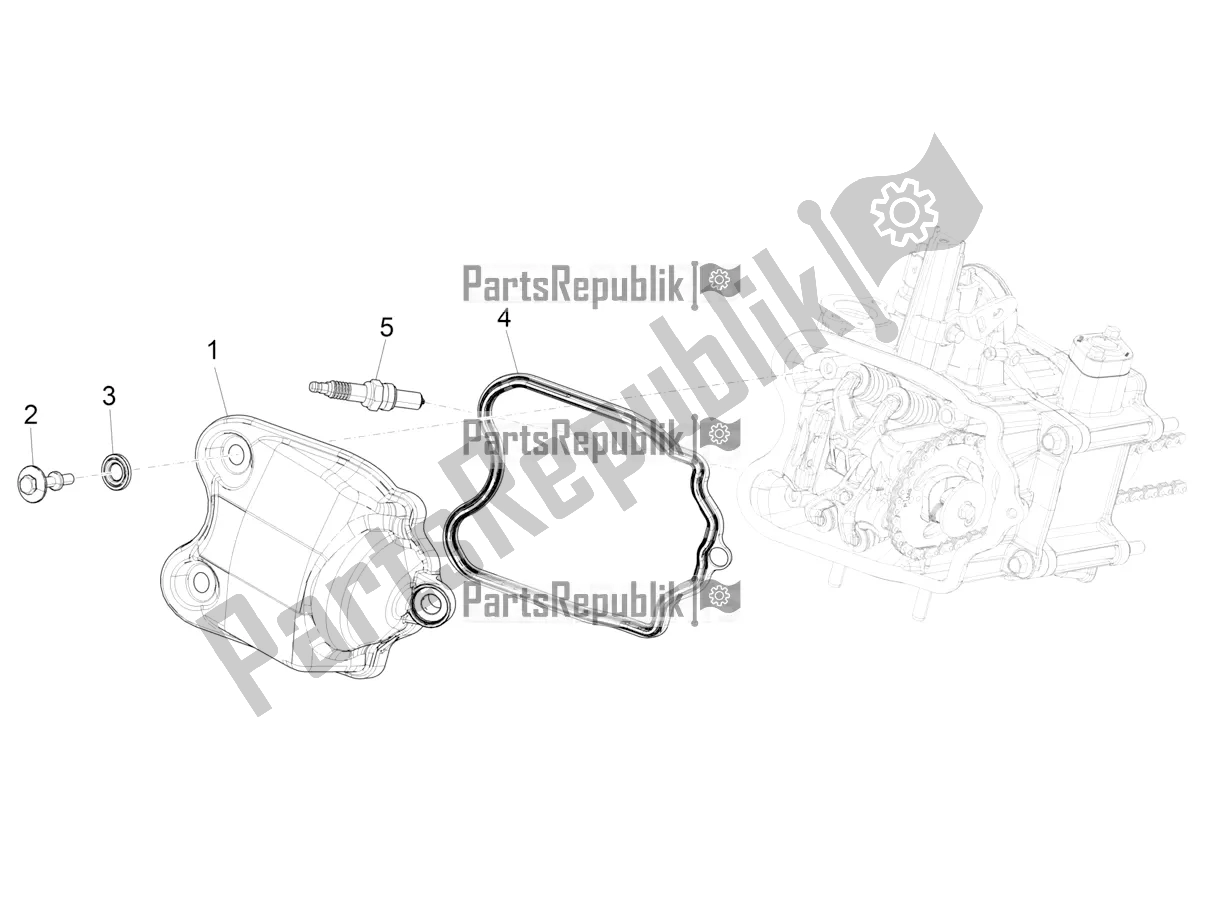 Todas las partes para Cubierta De Tapa De Cilindro de Piaggio Beverly 400 ABS Apac 2022