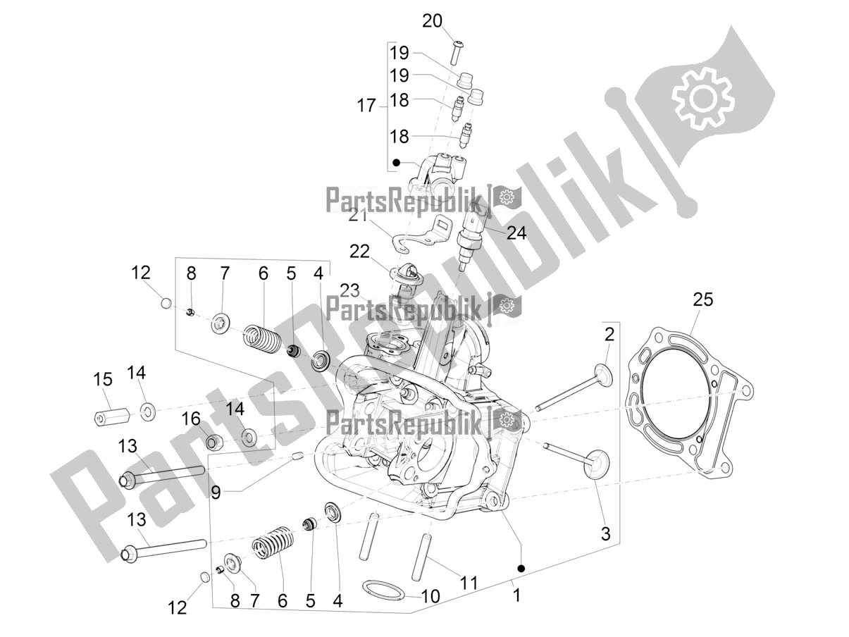 Todas las partes para Cylinder Head Unit - Valve de Piaggio Beverly 400 ABS Apac 2022