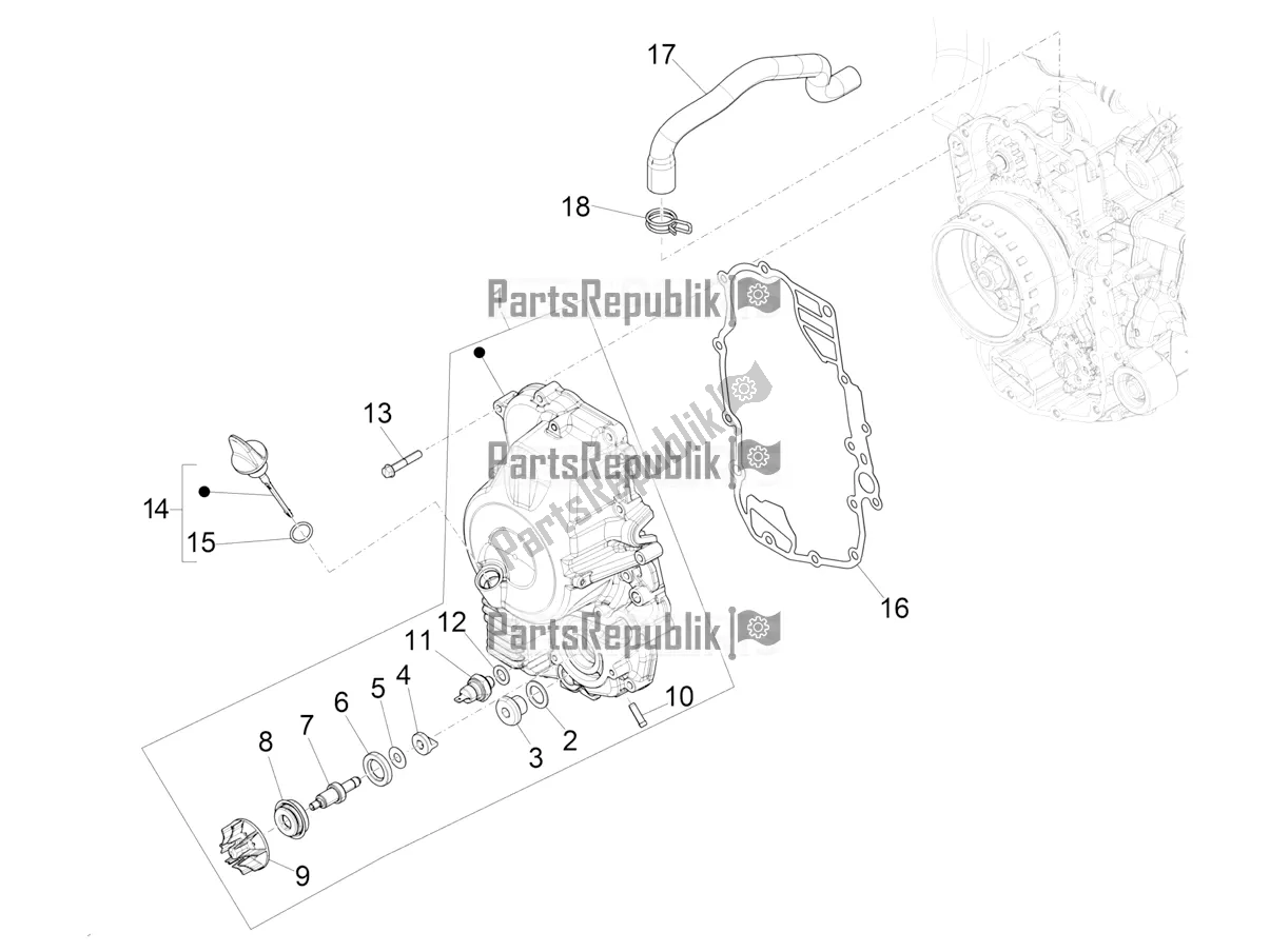 Todas las partes para Cubierta Del Volante Magneto - Filtro De Aceite de Piaggio Beverly 400 ABS Apac 2022