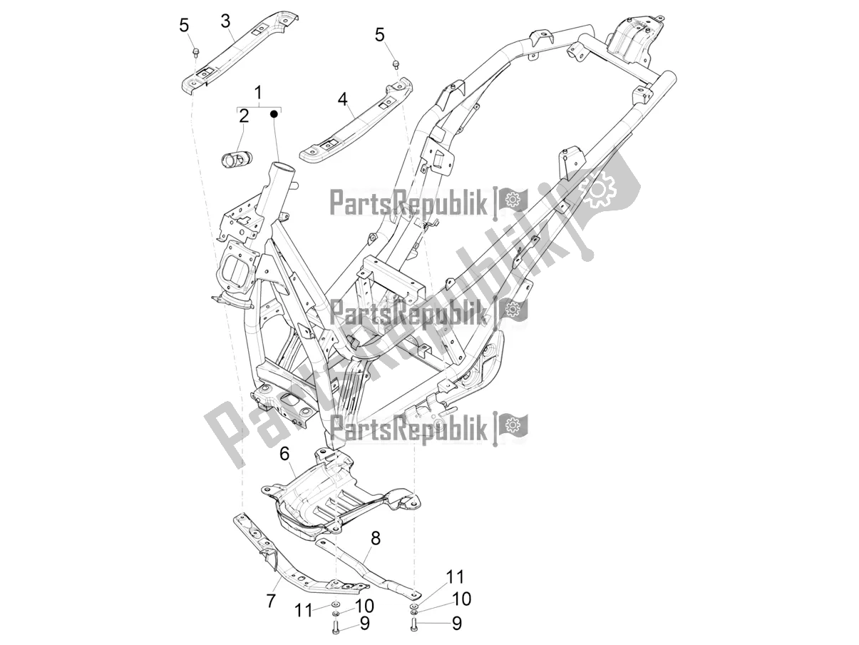 Todas as partes de Quadro / Carroceria do Piaggio Beverly 400 ABS Apac 2022