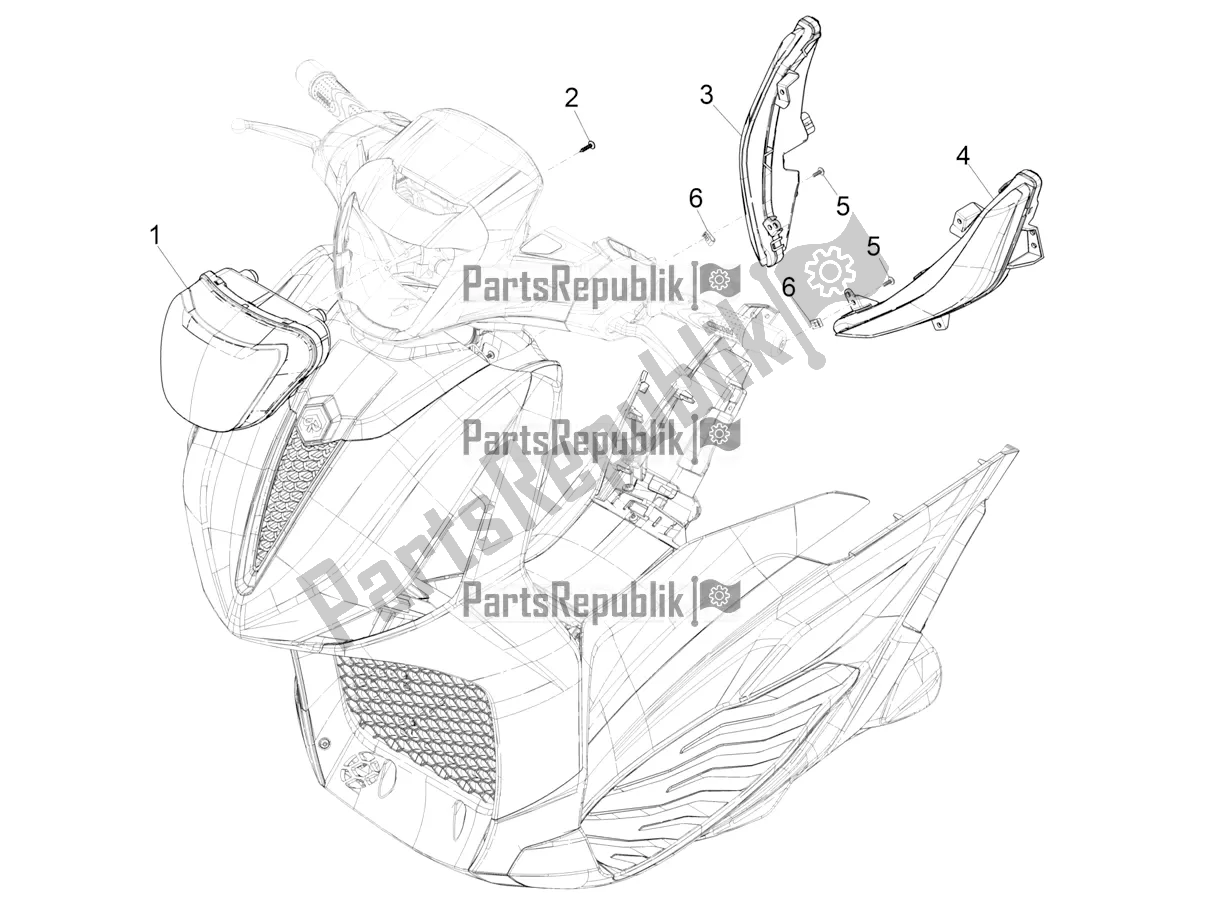 Wszystkie części do Reflektory Przednie - Kierunkowskazy Piaggio Beverly 400 ABS Apac 2022