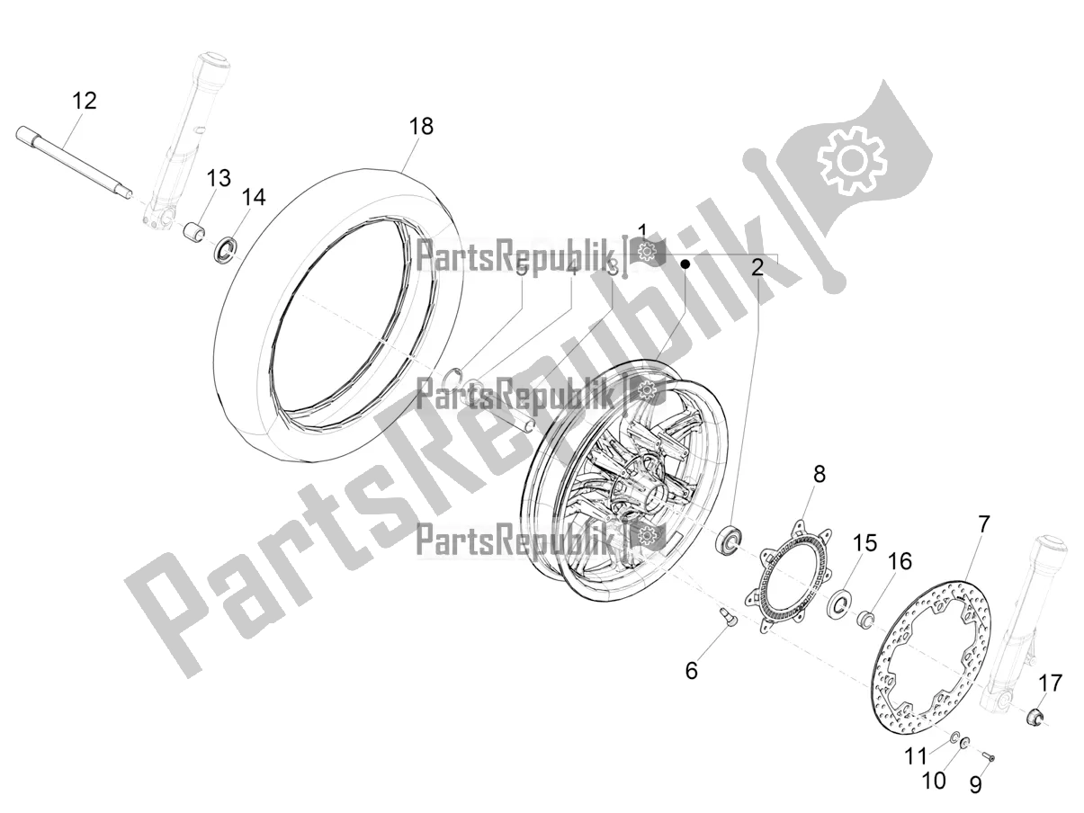Todas las partes para Rueda Delantera de Piaggio Beverly 400 ABS Apac 2022
