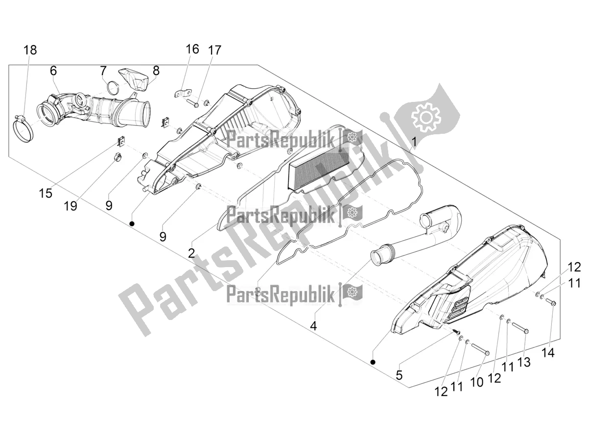 Tutte le parti per il Filtro Dell'aria del Piaggio Beverly 400 HPE ABS 2021