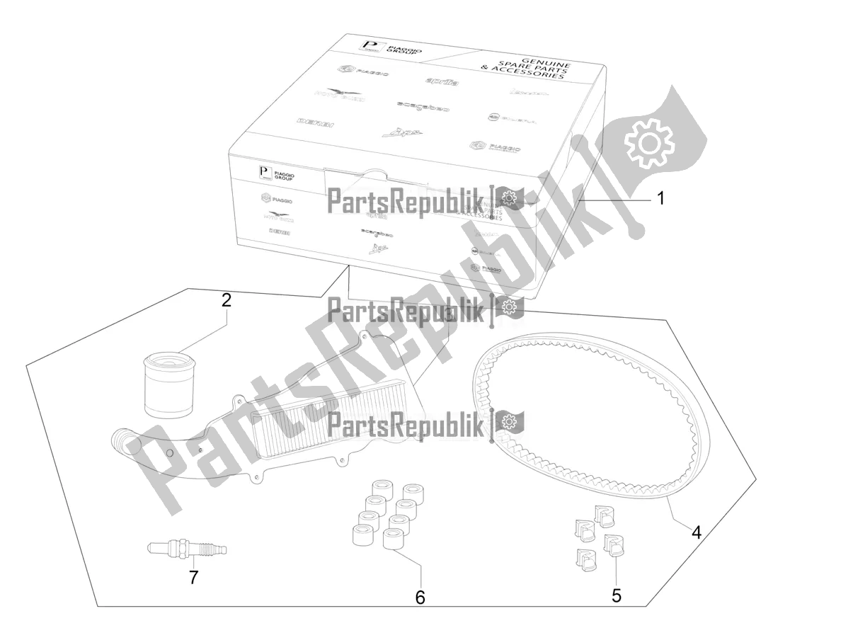 Tutte le parti per il Complete Wear And Maintenance Kit del Piaggio Beverly 400 HPE ABS 2021