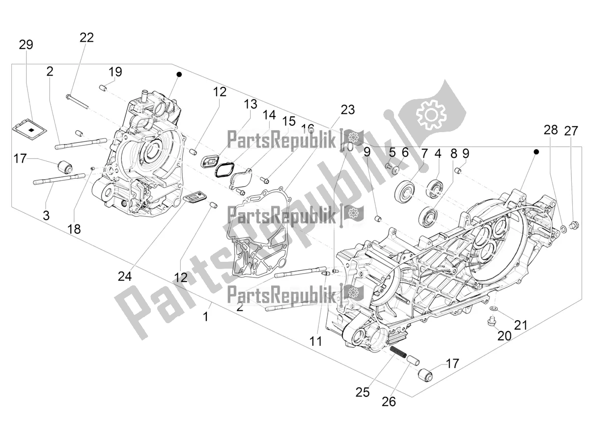 Todas las partes para Caja Del Cigüeñal de Piaggio Beverly 400 HPE ABS 2021