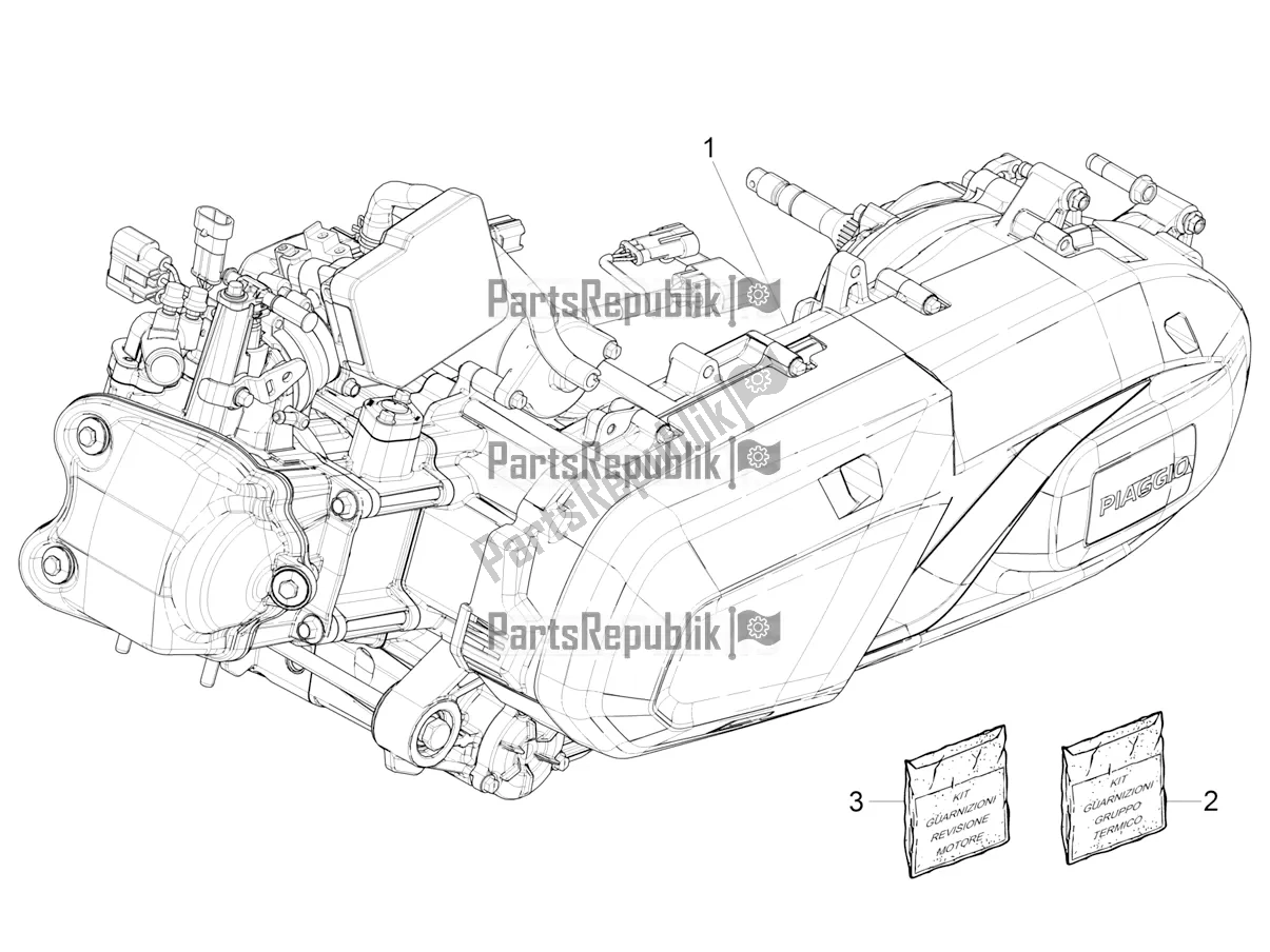 Todas las partes para Ensamblaje Del Motor de Piaggio Beverly 400 HPE ABS 2021