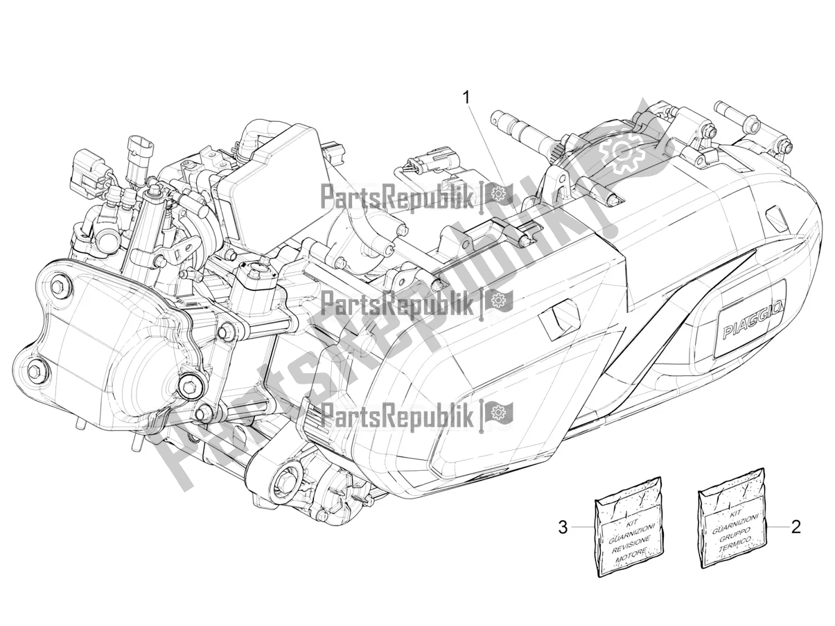 All parts for the Engine, Assembly of the Piaggio Beverly 400 HPE ABS 2021