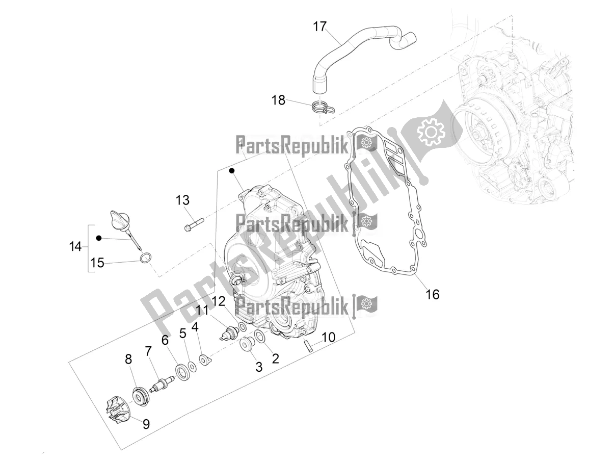 Todas las partes para Cubierta Del Volante Magneto - Filtro De Aceite de Piaggio Beverly 400 HPE ABS 2021