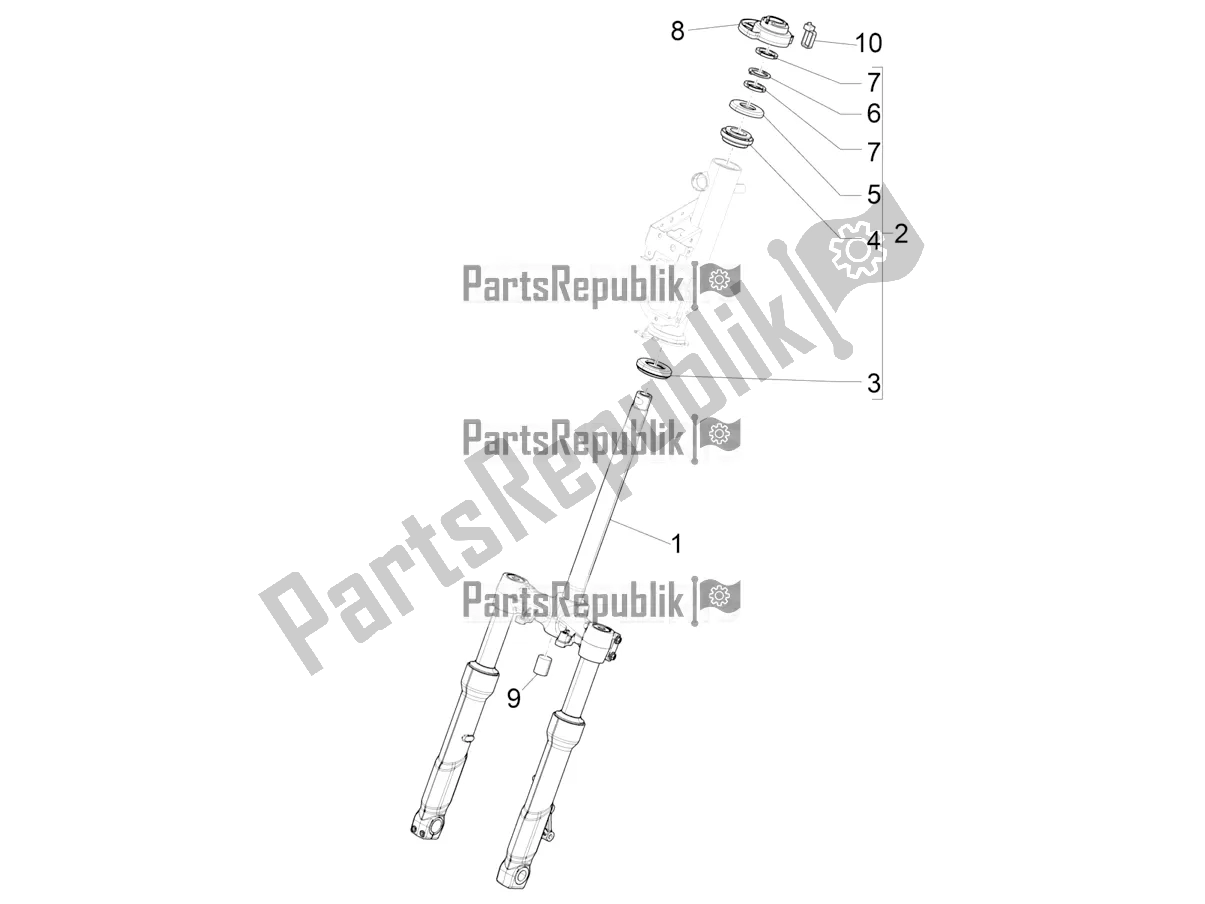 All parts for the Fork/steering Tube - Steering Bearing Unit of the Piaggio Beverly 400 HPE ABS 2021