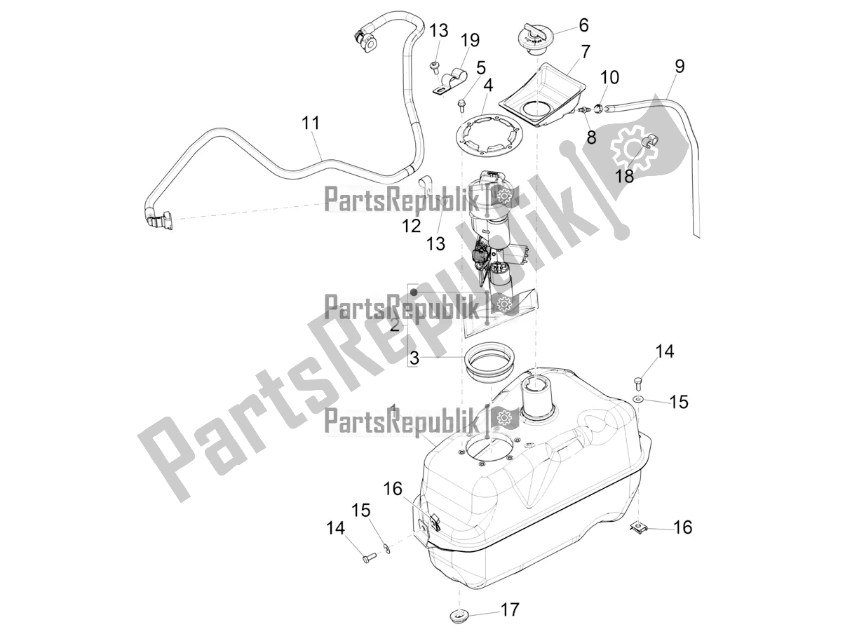 Tutte le parti per il Serbatoio Di Carburante del Piaggio Beverly 400 HPE ABS 2021