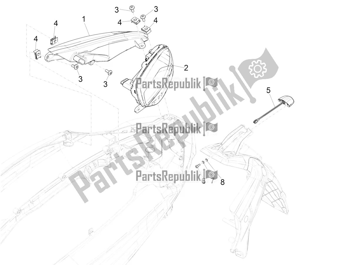 Todas las partes para Faros Traseros - Luces Intermitentes de Piaggio Beverly 400 HPE ABS 2021