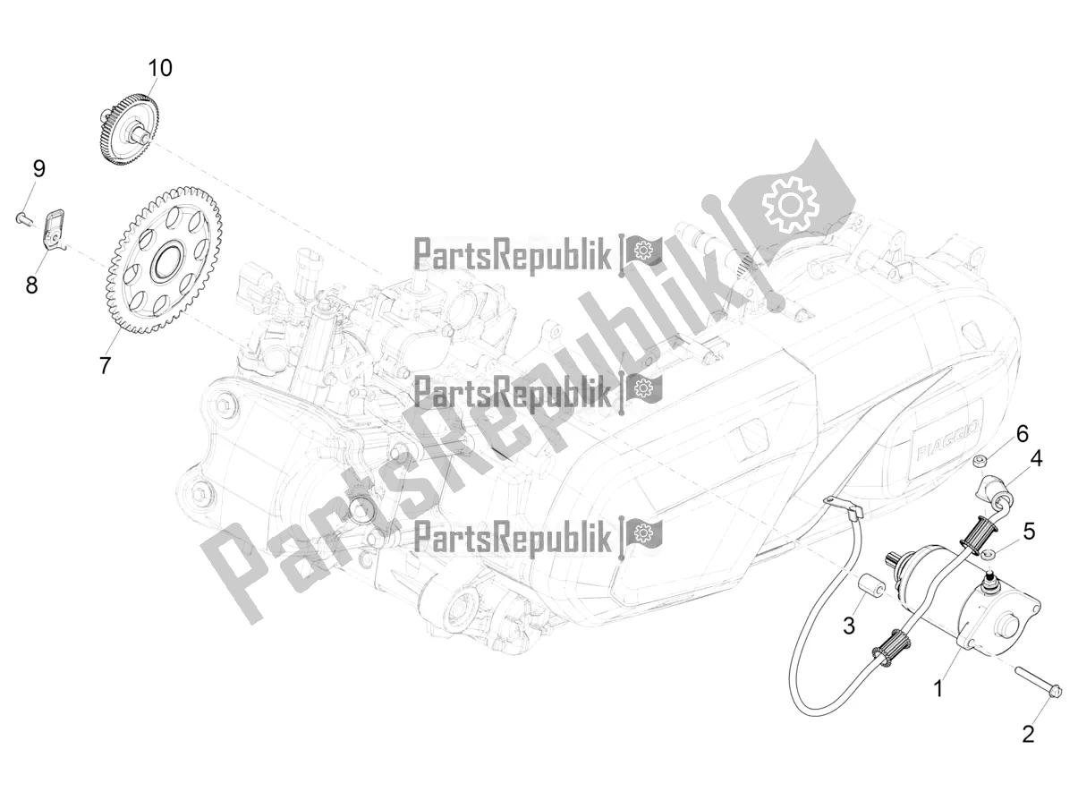 All parts for the Stater - Electric Starter of the Piaggio Beverly 400 HPE ABS 2021