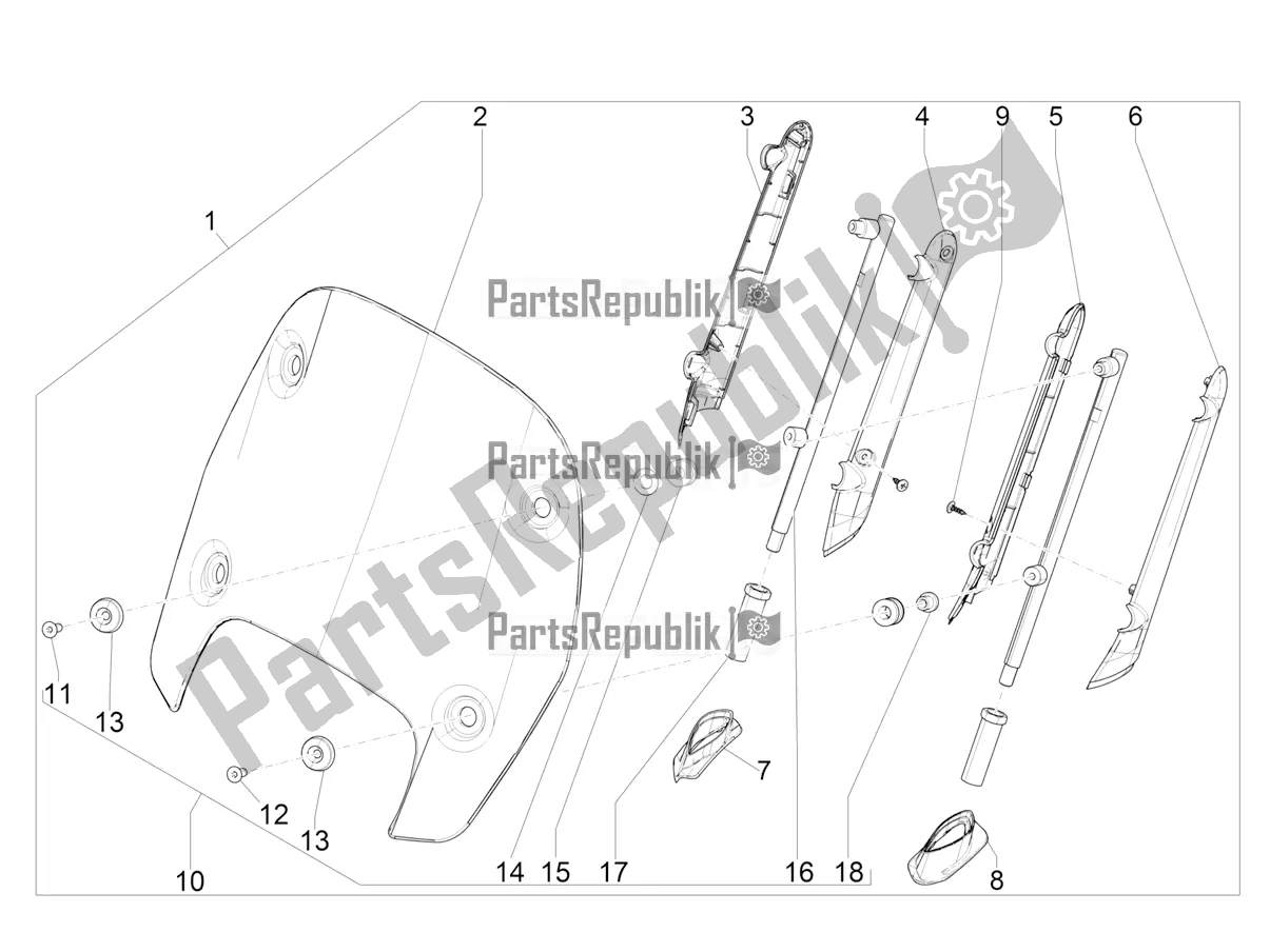 Todas las partes para Parabrisas - Vidrio de Piaggio Beverly 400 HPE ABS 2021