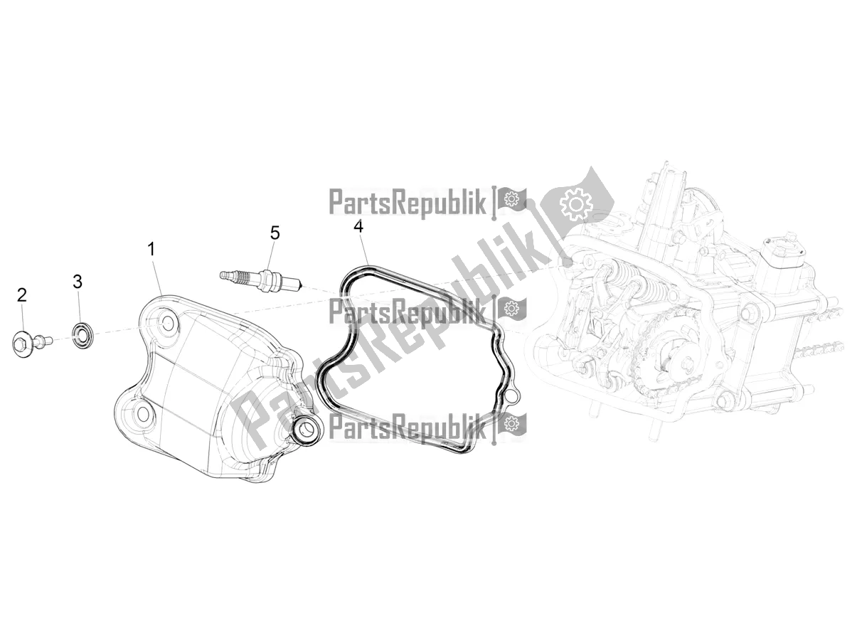 All parts for the Cylinder Head Cover of the Piaggio Beverly 400 HPE ABS 2022