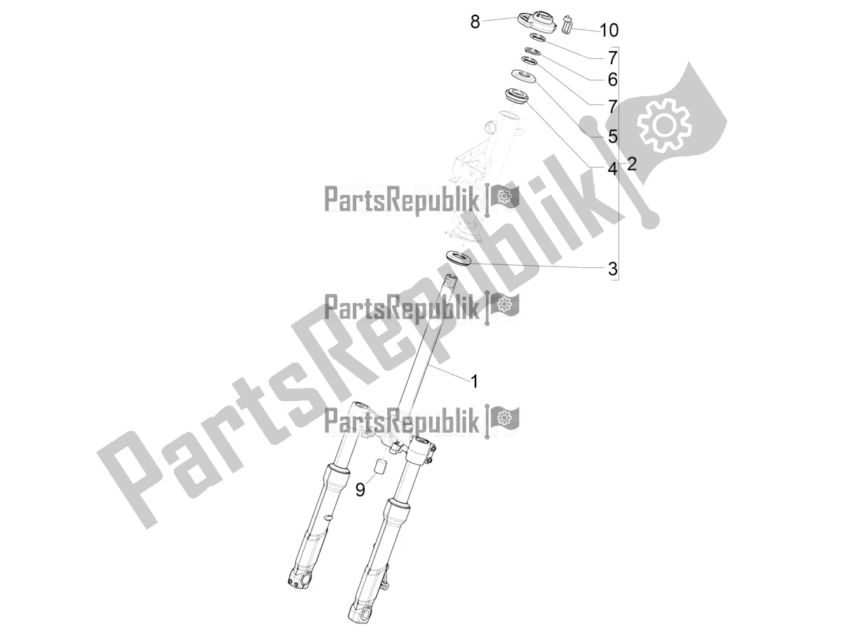 All parts for the Fork/steering Tube - Steering Bearing Unit of the Piaggio Beverly 400 HPE ABS 2022