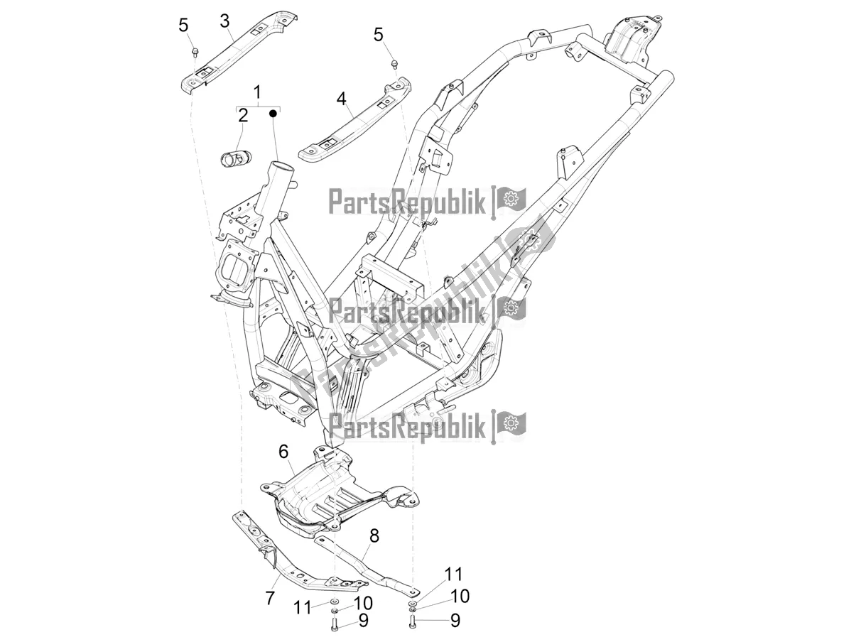 All parts for the Frame/bodywork of the Piaggio Beverly 400 HPE ABS 2022