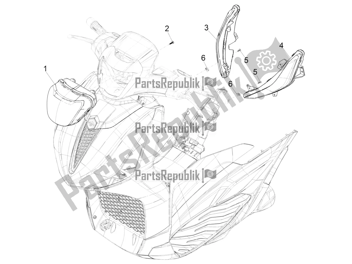 All parts for the Front Headlamps - Turn Signal Lamps of the Piaggio Beverly 400 HPE ABS 2022