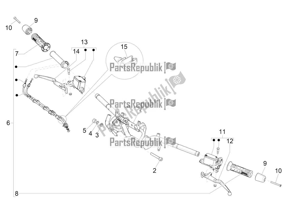 All parts for the Handlebars - Master Cil. Of the Piaggio Beverly 400 HPE ABS 2022