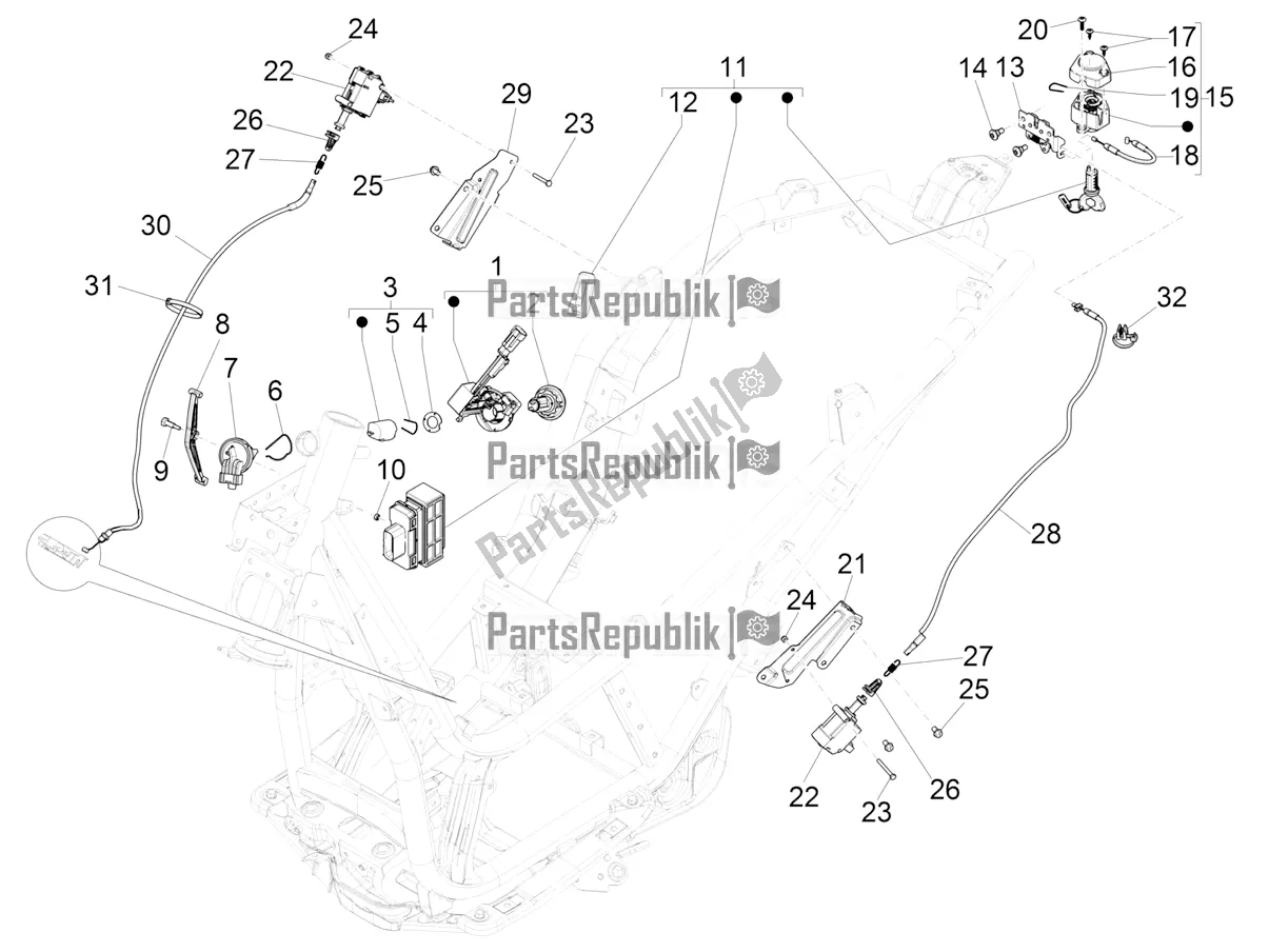 All parts for the Locks of the Piaggio Beverly 400 HPE ABS 2022