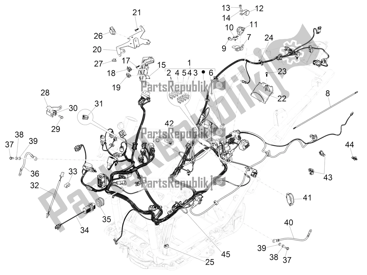 Tutte le parti per il Cablaggio Principale del Piaggio Beverly 400 HPE ABS 2022