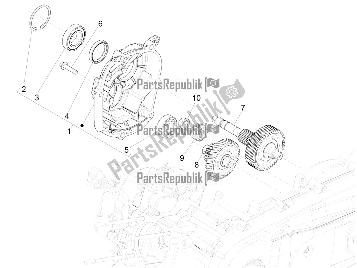 All parts for the Reduction Unit of the Piaggio Beverly 400 HPE ABS 2022