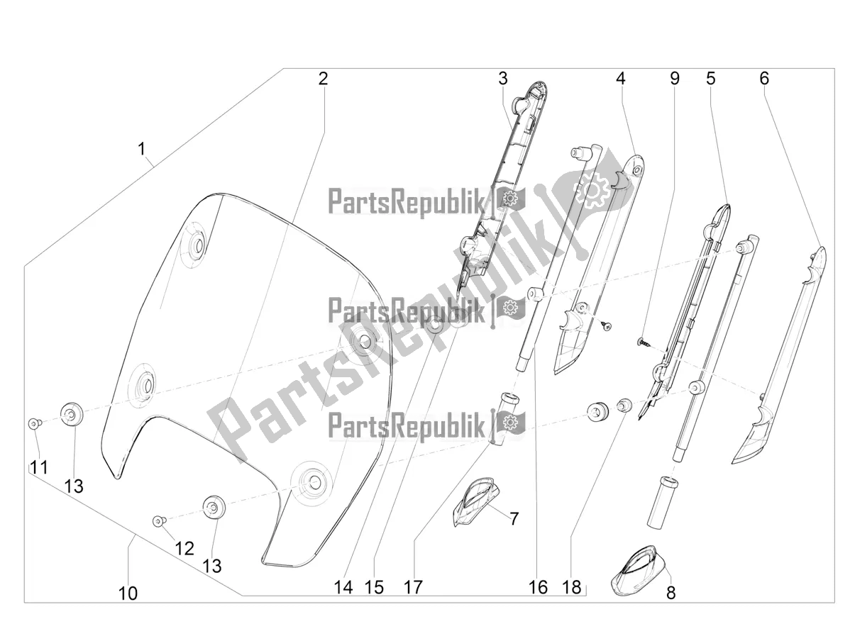 Todas las partes para Parabrisas - Vidrio de Piaggio Beverly 400 HPE ABS 2022