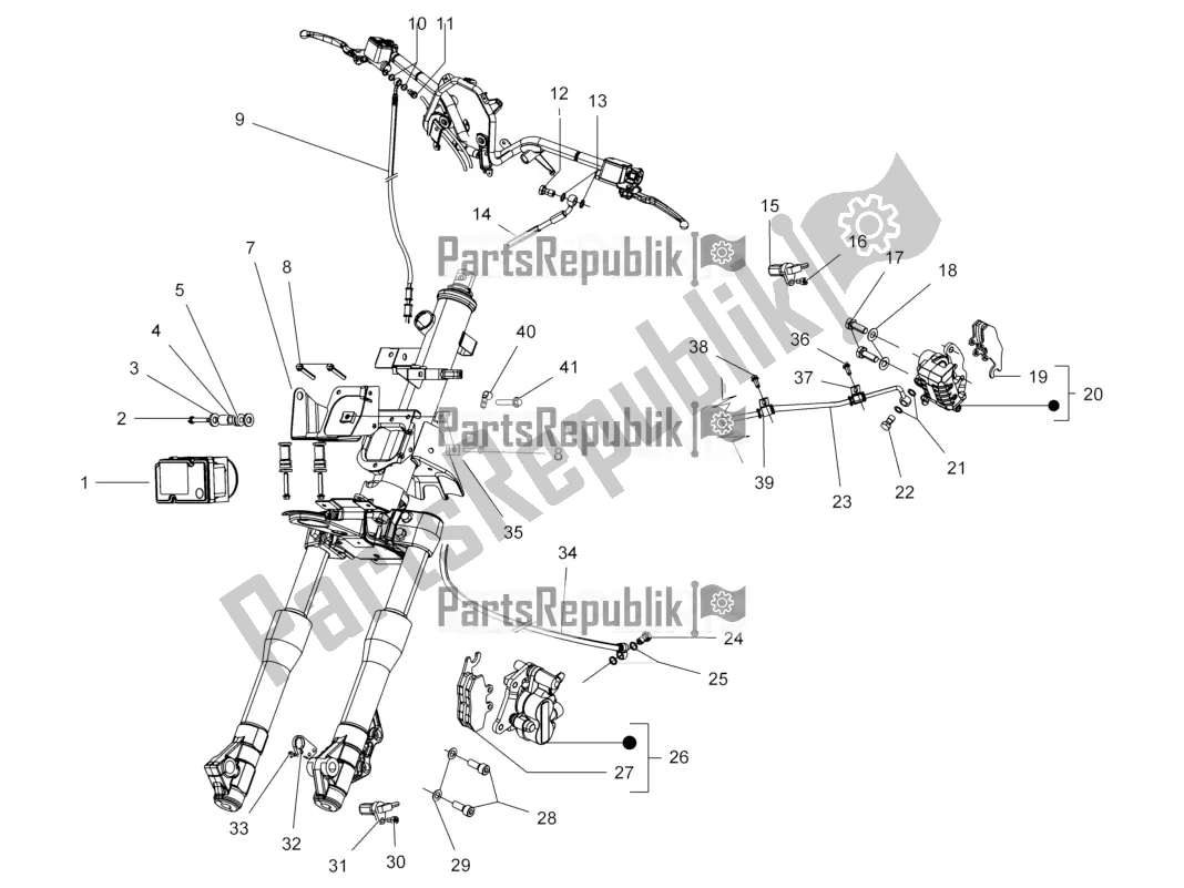 Toutes les pièces pour le Tuyaux De Freins - étriers (abs) du Piaggio BV 350 4T 4V IE E3 ABS USA / CA 2016