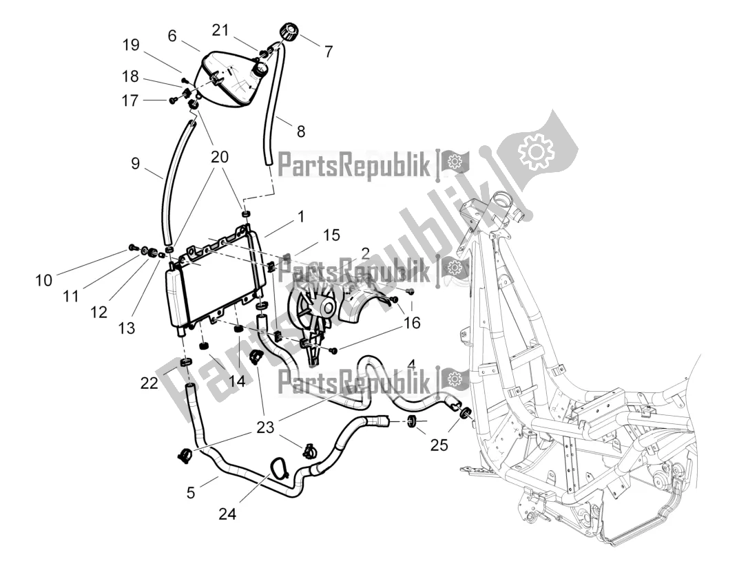 Todas las partes para Sistema De Refrigeración de Piaggio BV 350 4T 4V IE E3 ABS USA / CA 2016