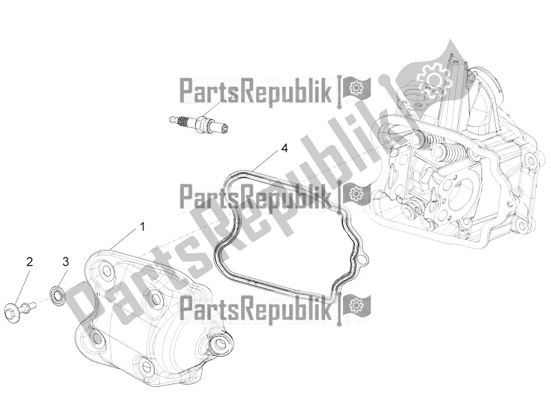 Todas las partes para Cubierta De Tapa De Cilindro de Piaggio BV 350 4T 4V IE E3 ABS USA / CA 2016