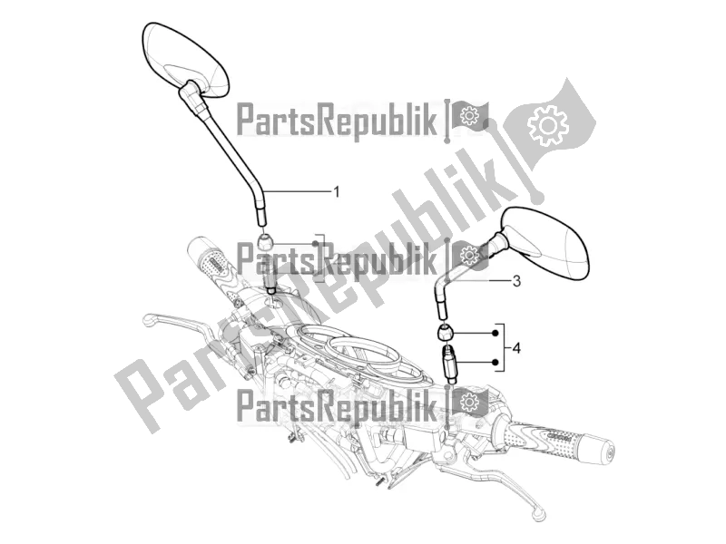 Toutes les pièces pour le Miroir (s) De Conduite du Piaggio BV 350 4T 4V IE E3 ABS USA / CA 2016