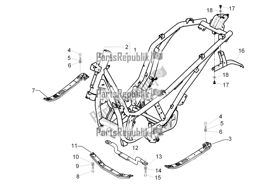 All parts for the Frame/bodywork of the Piaggio BV 350 4T 4V IE E3 ABS USA / CA 2016