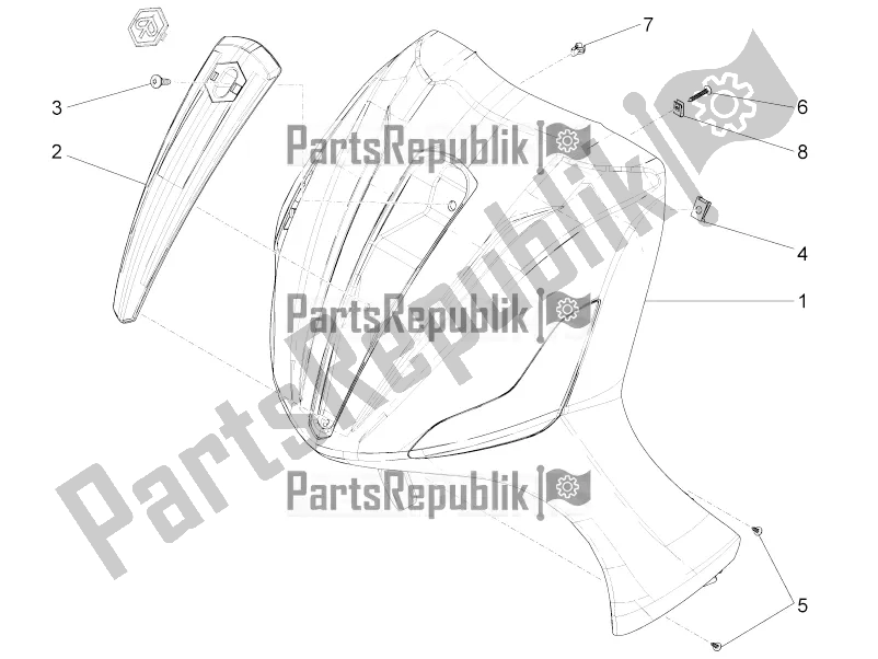 Wszystkie części do Os? Ona Przednia Piaggio BV 350 4T 4V IE E3 ABS USA / CA 2016