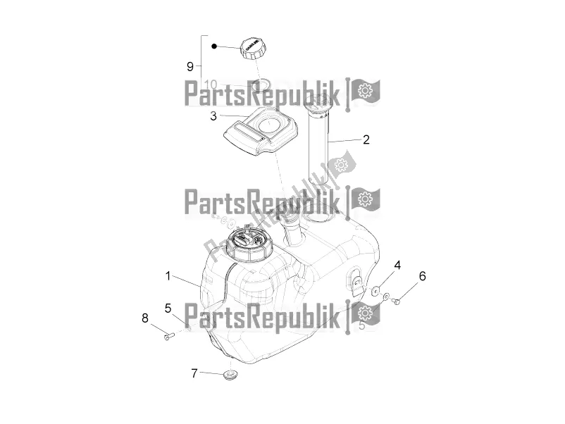 Todas las partes para Depósito De Combustible de Piaggio BV 350 4T 4V IE E3 ABS USA / CA 2016