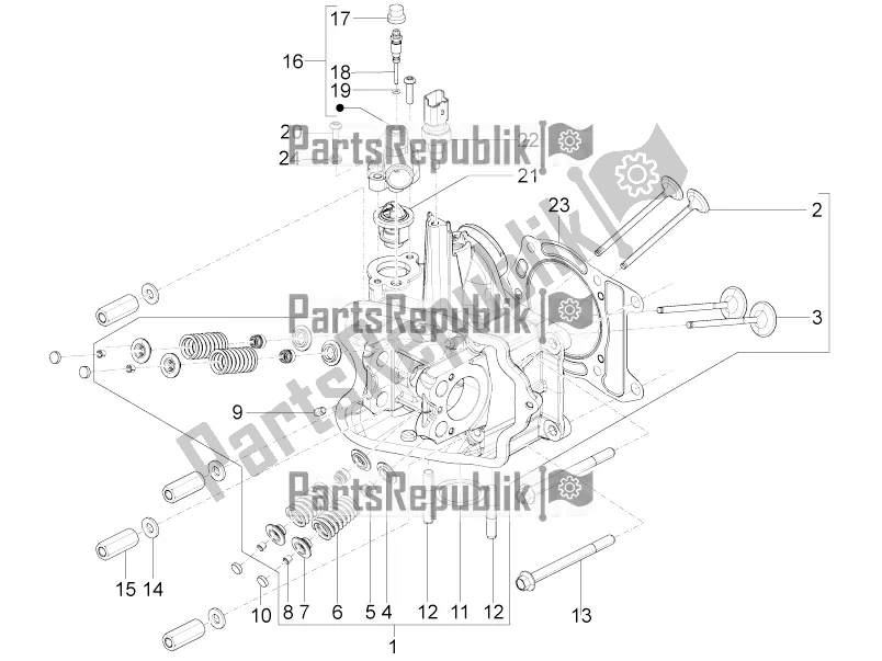 Todas las partes para Unidad Principal - Válvula de Piaggio BV 350 4T 4V IE E3 ABS USA / CA 2016