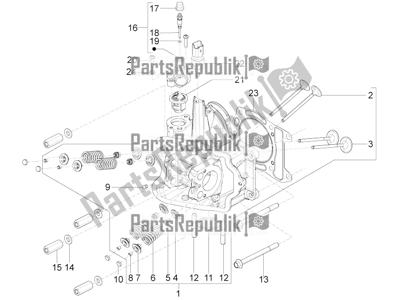 Wszystkie części do Jednostka G?ówna - Zawór Piaggio BV 350 4T 4V IE E3 ABS USA / CA 2016