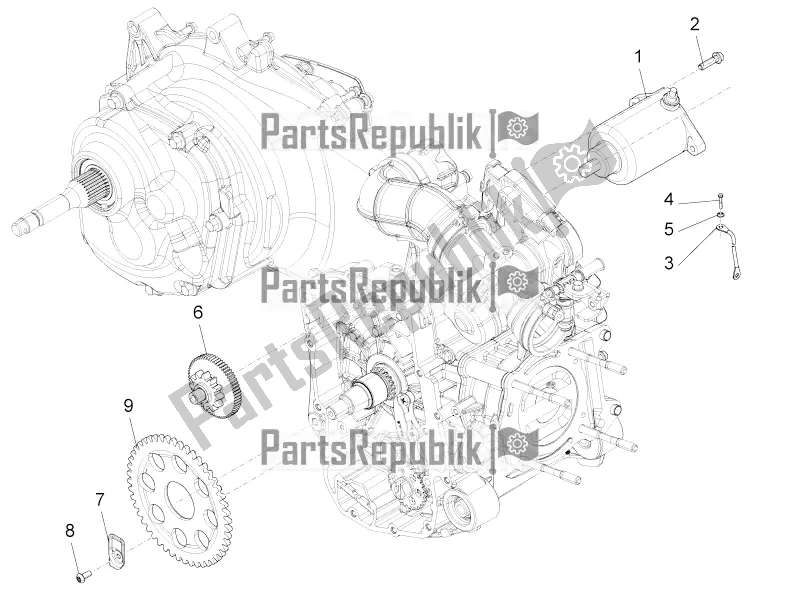 Toutes les pièces pour le Stater - Démarreur électrique du Piaggio BV 350 4T 4V IE E3 ABS USA / CA 2016