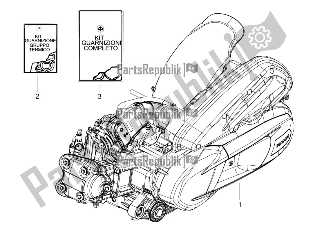 Toutes les pièces pour le Moteur, Assemblage du Piaggio BV 350 4T 4V IE E4 ABS USA / CA 2017