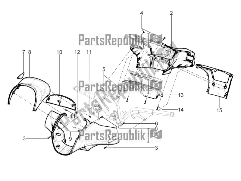 Toutes les pièces pour le Couvertures De Guidon du Piaggio BV 350 4T 4V IE E4 ABS USA / CA 2017