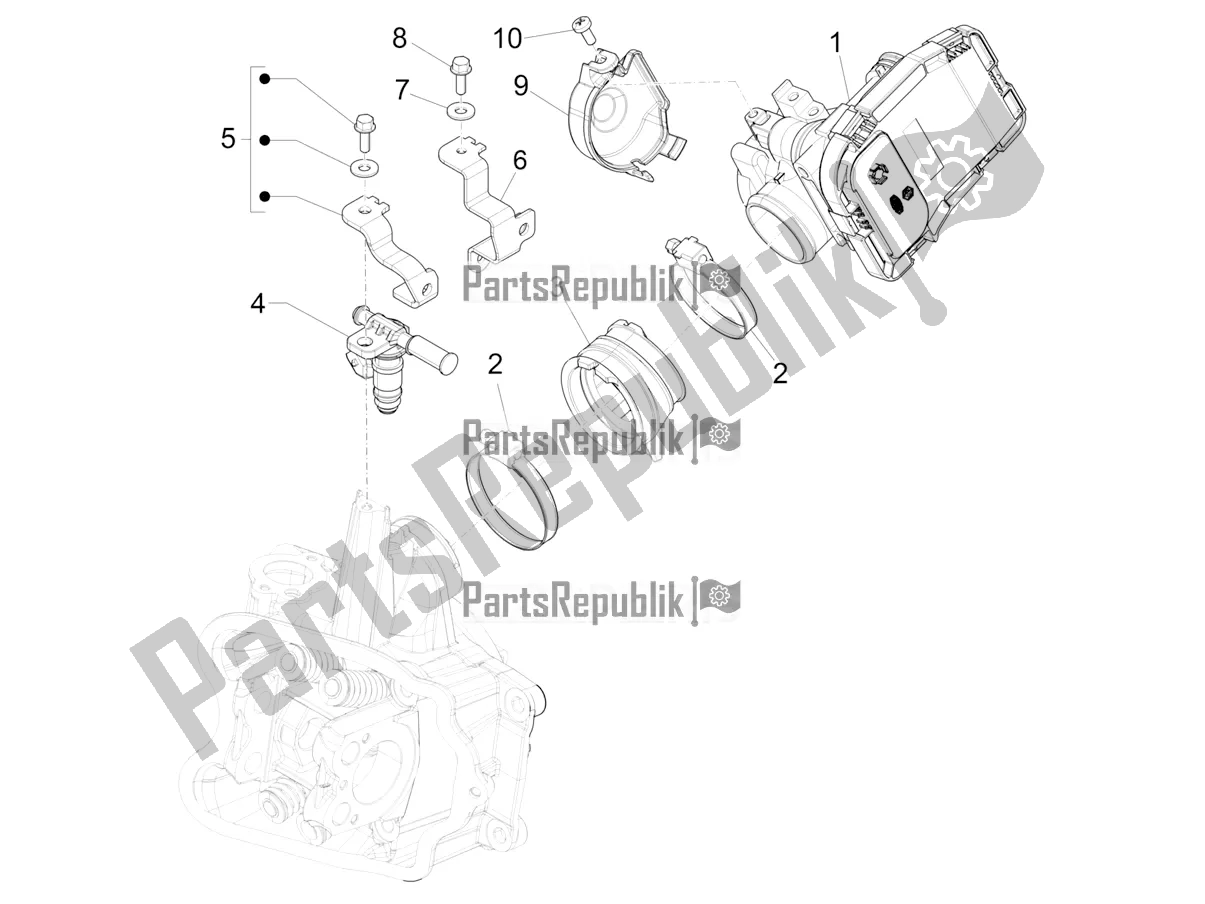 Tutte le parti per il Throttle Body - Injector - Induction Joint del Piaggio BV 350 4T 4V IE E4 ABS USA / CA 2017