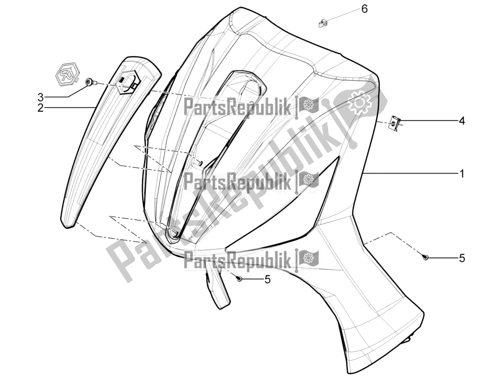 Todas las partes para Escudo Delantero de Piaggio BV 350 4T 4V IE E4 ABS USA / CA 2018