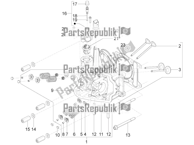 Todas las partes para Unidad Principal - Válvula de Piaggio BV 350 4T 4V IE E4 ABS USA / CA 2018