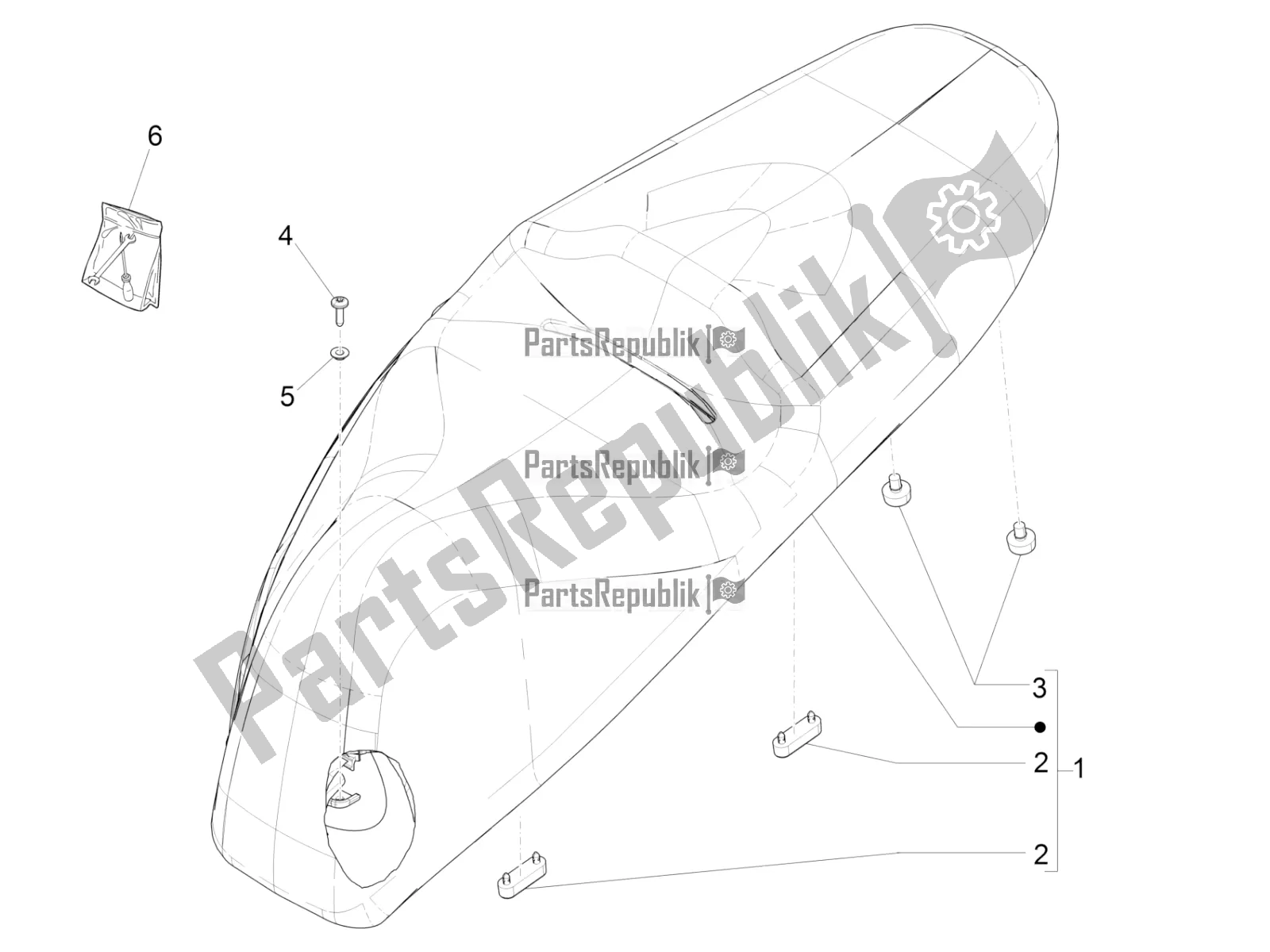 Todas las partes para Silla De Montar / Asientos de Piaggio BV 350 4T 4V IE E4 ABS USA / CA 2018