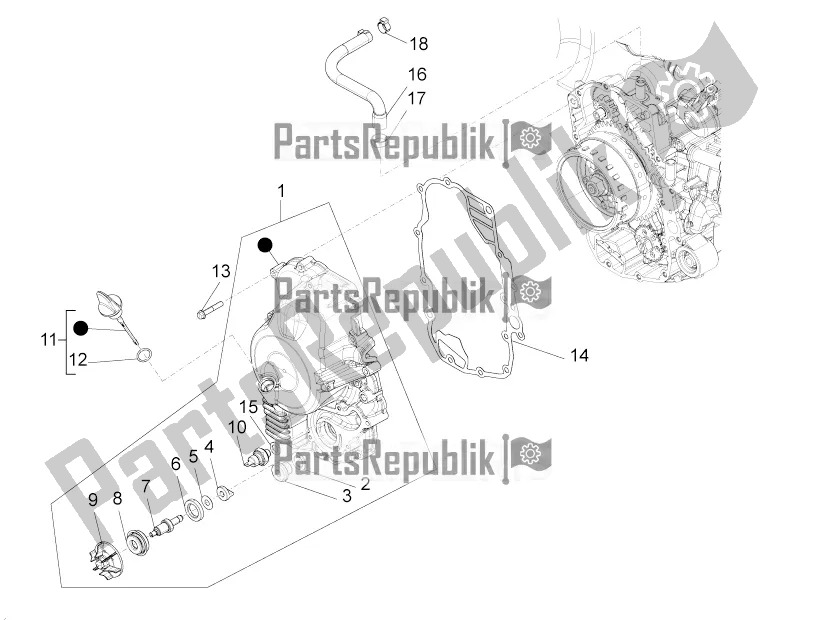 Todas las partes para Cubierta Del Volante Magneto - Filtro De Aceite de Piaggio BV 350 4T 4V IE E4 ABS USA / CA 2019
