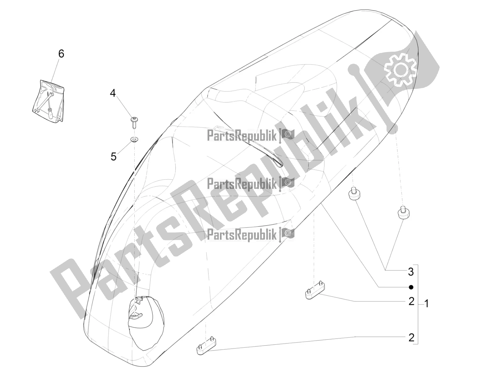 Todas las partes para Silla De Montar / Asientos de Piaggio BV 350 4T 4V IE E4 ABS USA / CA 2019