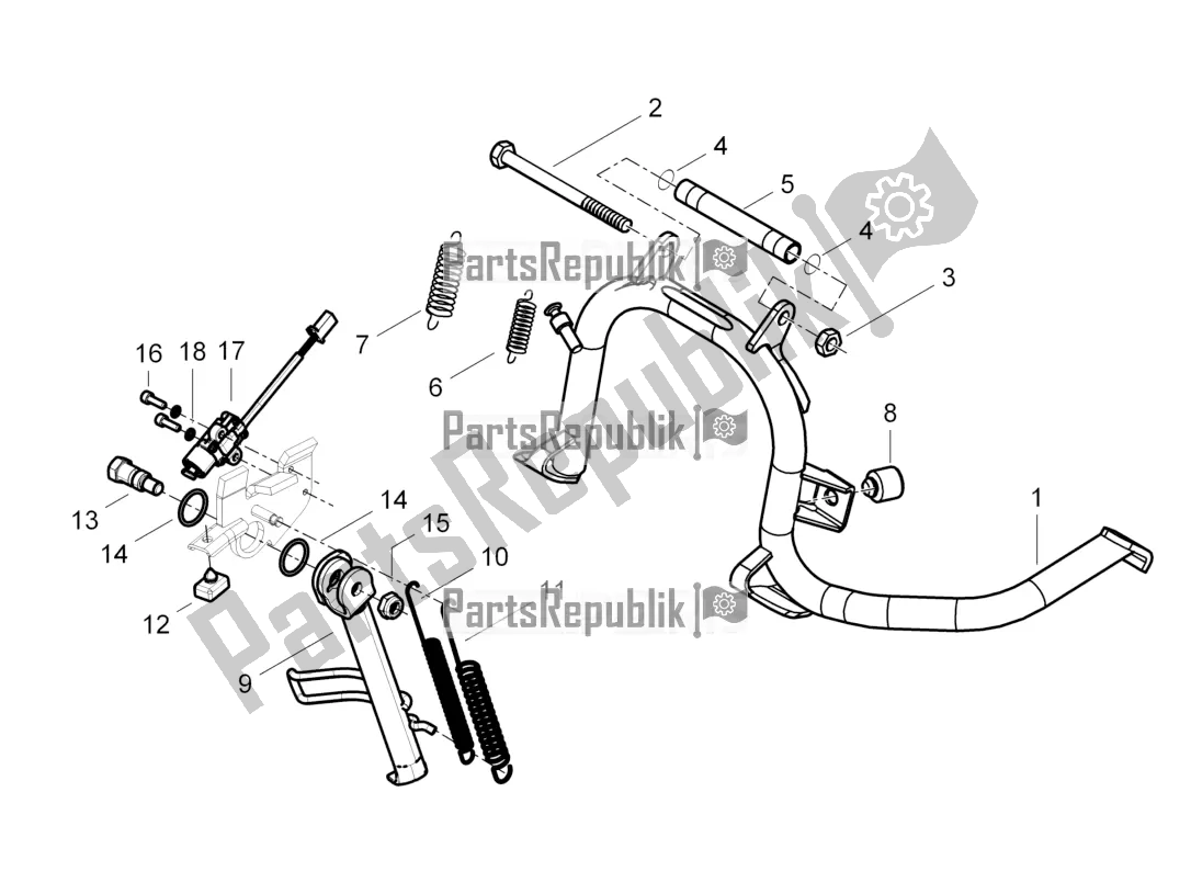 Todas las partes para Soporte / S de Piaggio BV 350 4T 4V IE E4 ABS USA / CA 2019