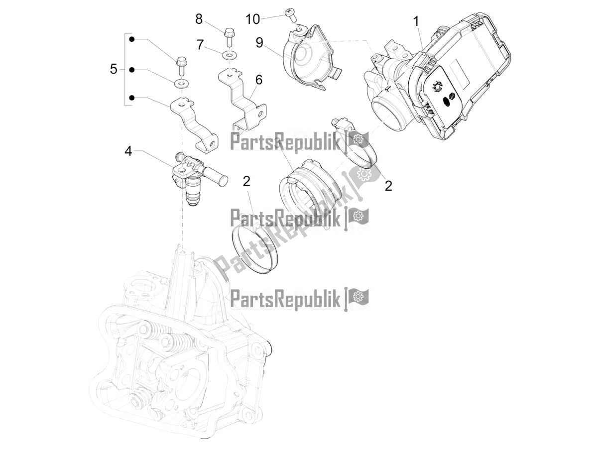 Todas las partes para Throttle Body - Injector - Induction Joint de Piaggio BV 350 4T 4V IE E4 ABS USA / CA 2019
