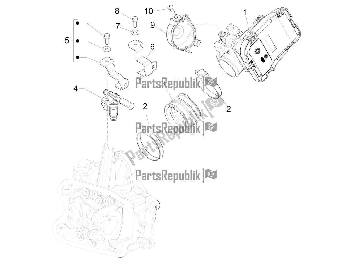 Tutte le parti per il Throttle Body - Injector - Induction Joint del Piaggio BV 350 4T 4V IE E4 ABS USA / CA 2019