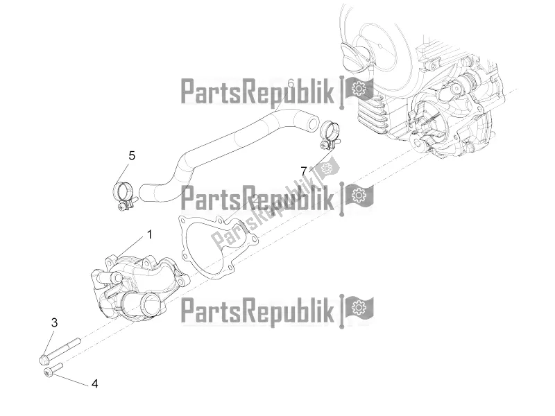 Toutes les pièces pour le Pompe De Refroidissement du Piaggio BV 350 IE ABS USA / CA 2020