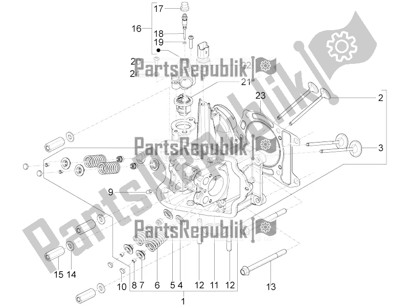 Todas as partes de Cylinder Head Unit - Valve do Piaggio BV 350 IE ABS USA / CA 2020