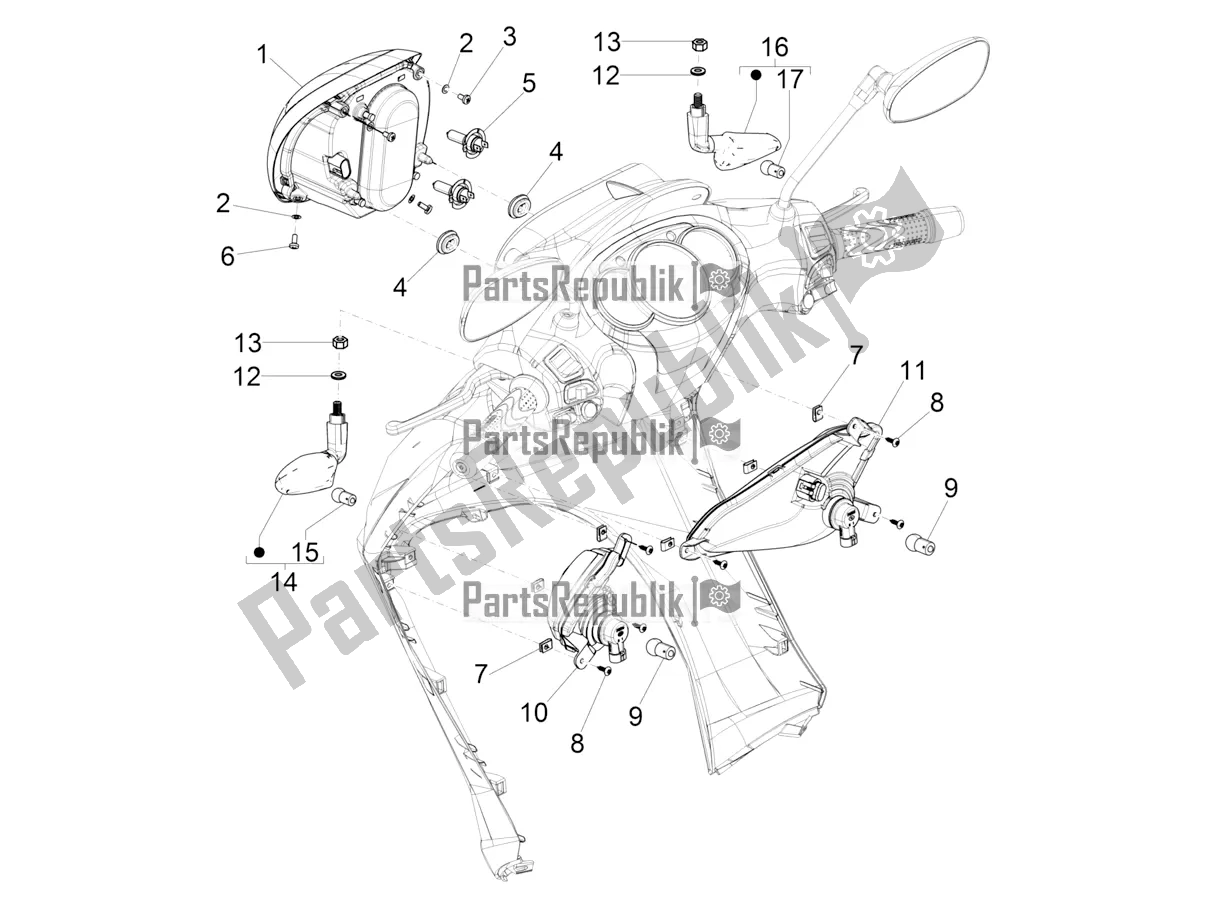 Todas las partes para Faros Delanteros - Luces Intermitentes de Piaggio BV 350 IE ABS USA / CA 2020